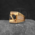 Gold Plated Black Stone Ring