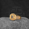 Gold Plated Black Stone Ring