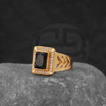 Gold Plated Black Stone Ring