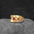 Gold Plated Red Stone Ring