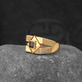 Gold Plated Black Stone Ring