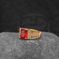 Gold Plated Red Stone Ring