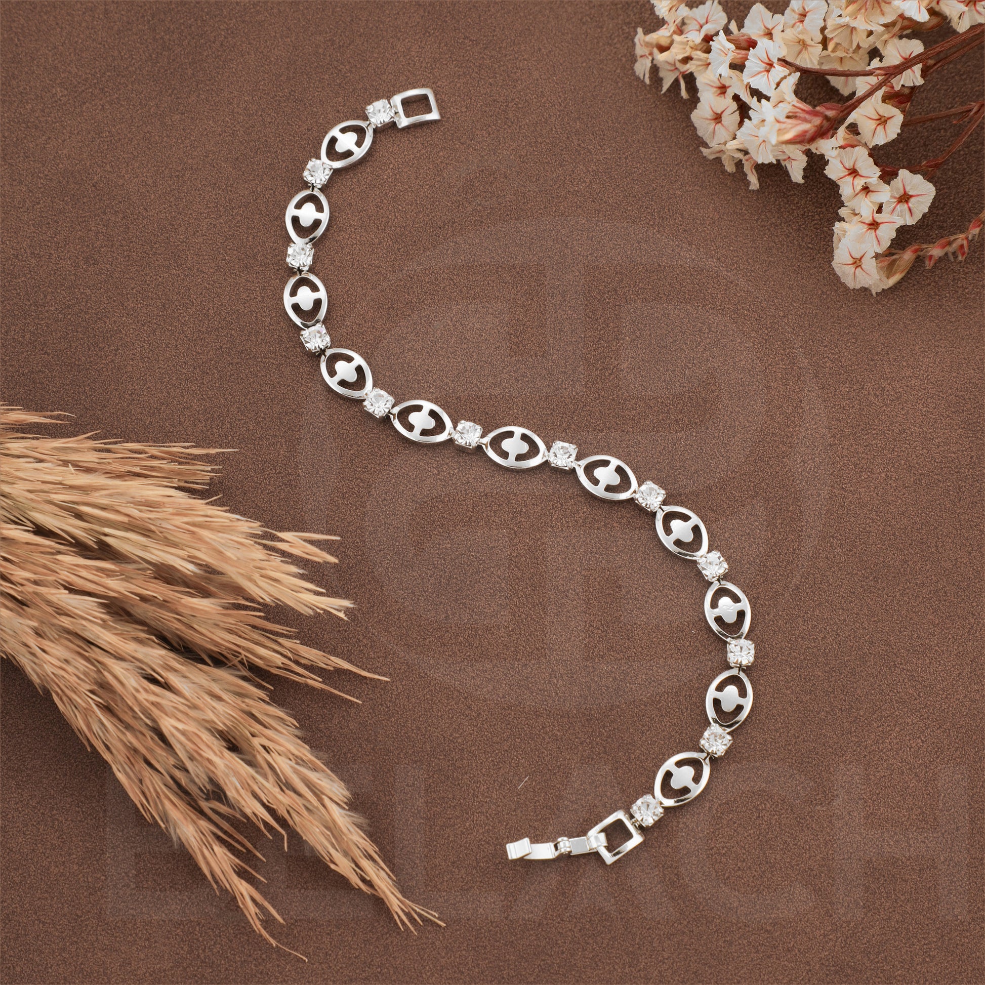 Silver Plated Luxuries Diamond Bracelate SPDB013