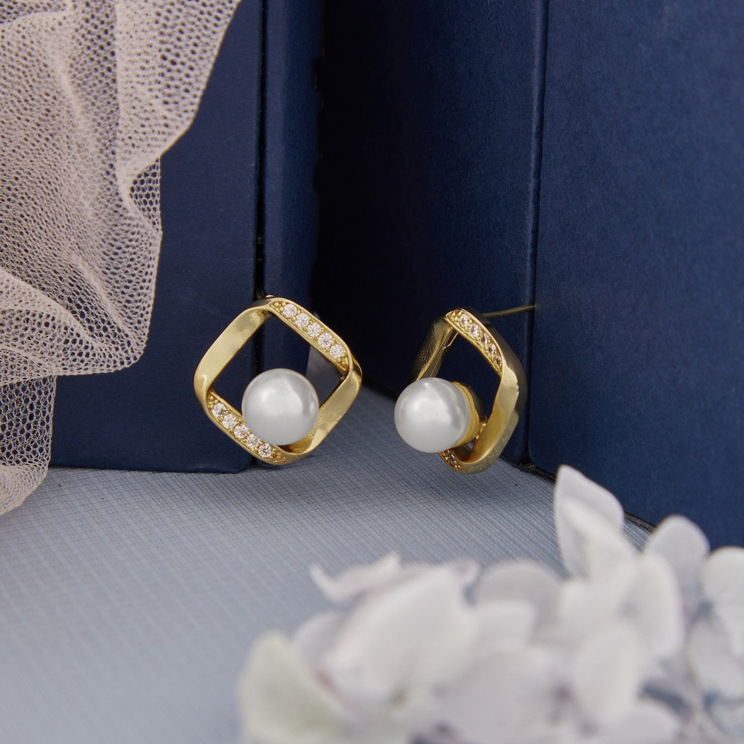 Gold Plated Luxuries Diamond Earrings GPER042