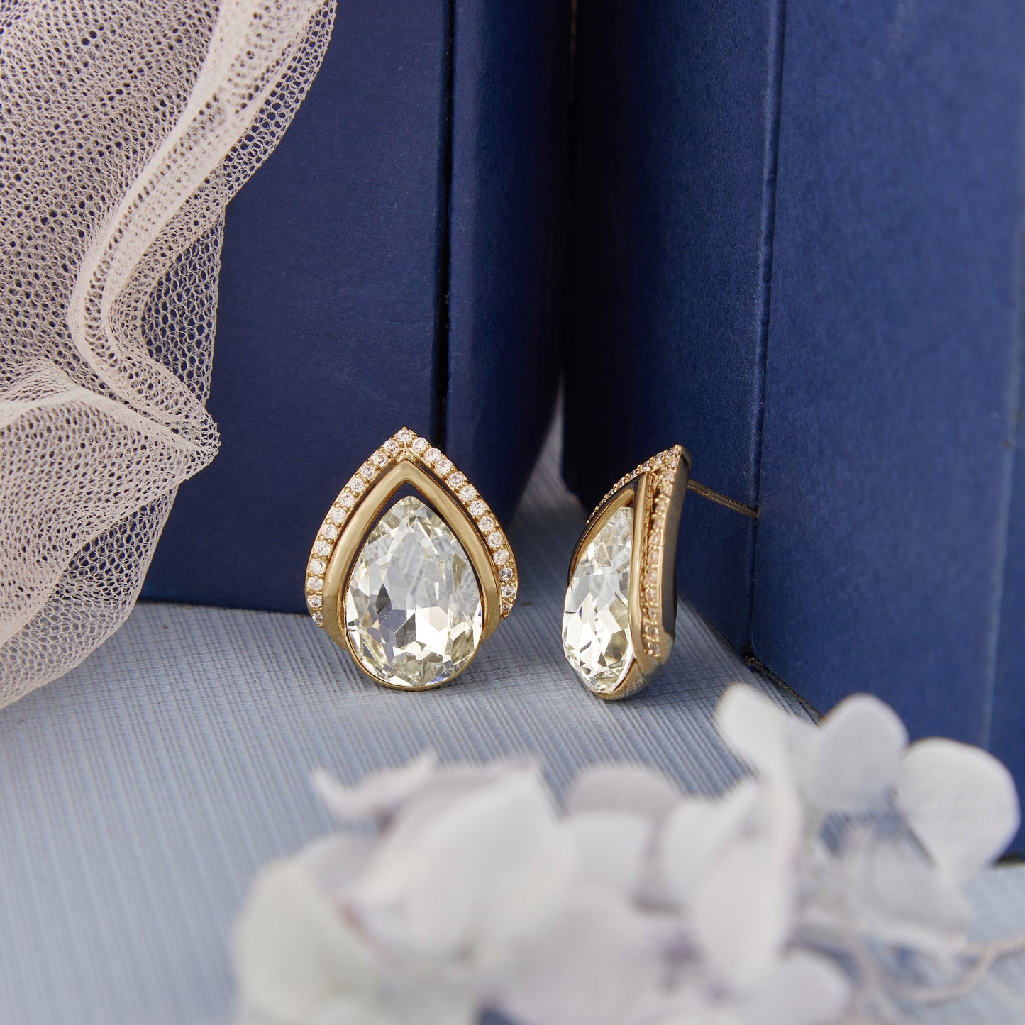 Gold Plated Luxuries Diamond Earrings GPER043