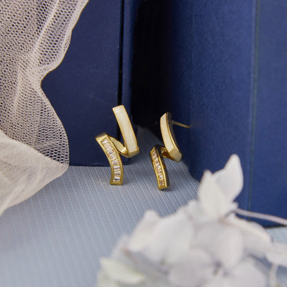 Gold Plated Luxuries Diamond Earrings GPER044