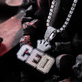 CEO Small Crown Silver chain With Diamond Pedant SPCP016