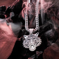 Tiger Men Silver chain With Diamond Pedant SPCP019