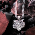 Tiger Men Silver chain With Diamond Pedant SPCP019