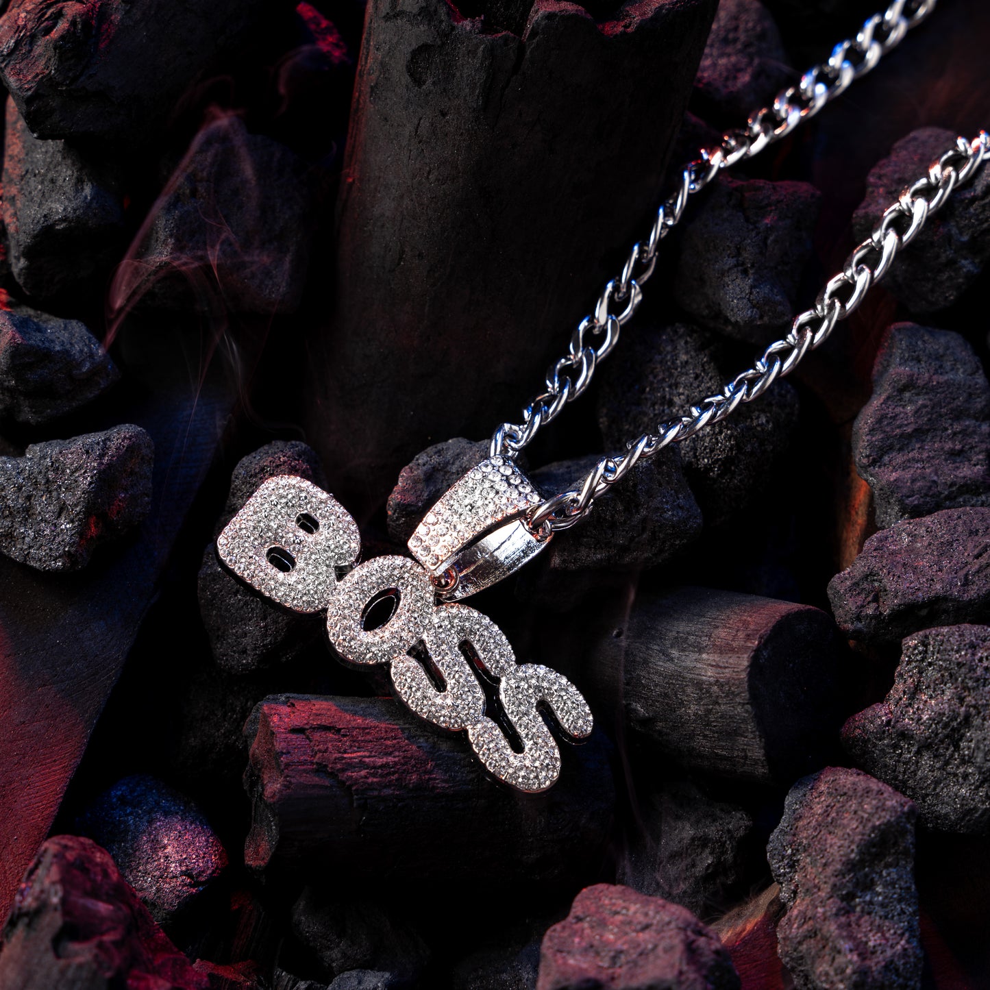 Boss Vibes Silver chain With Diamond Pedant SPCP072