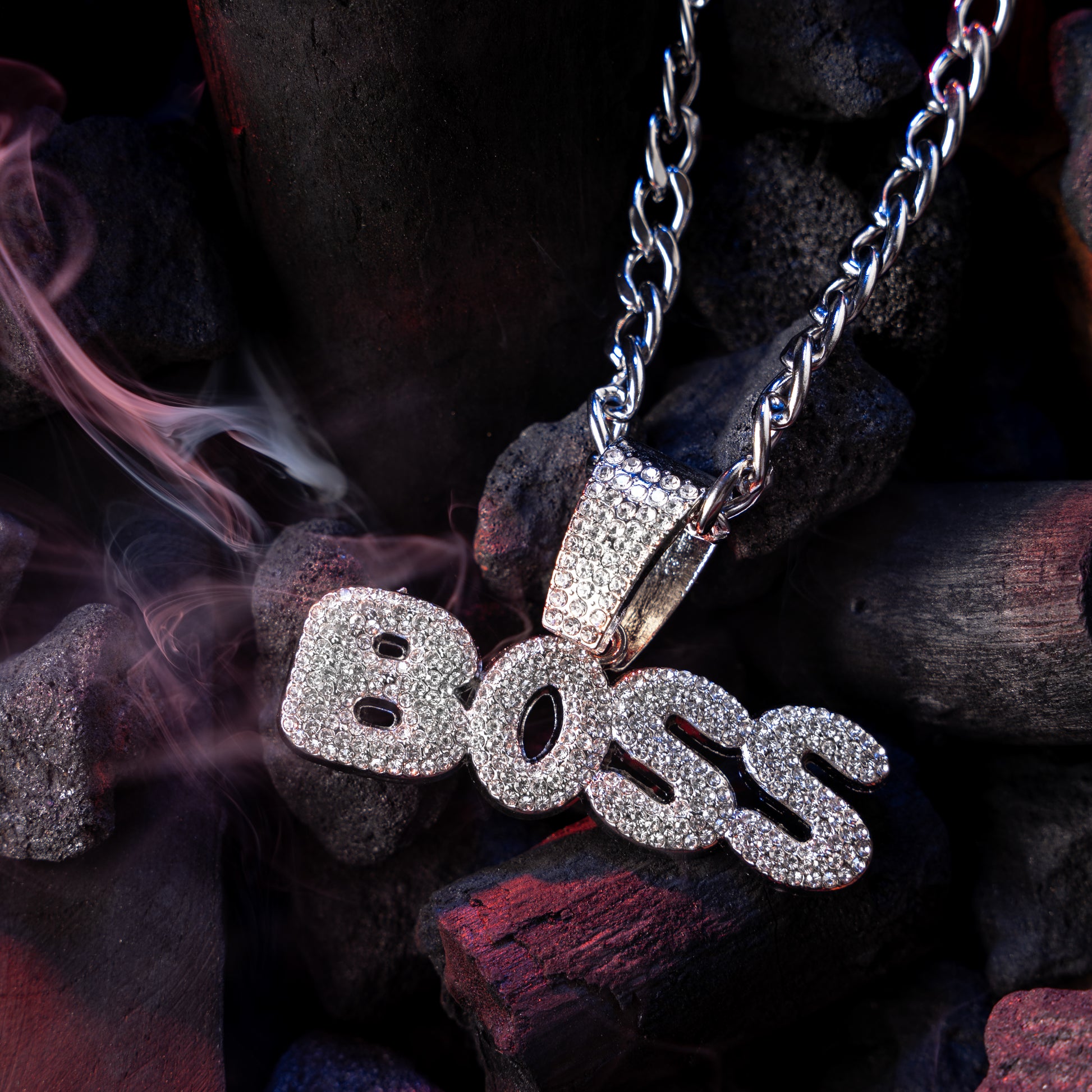 Boss Vibes Silver chain With Diamond Pedant SPCP072