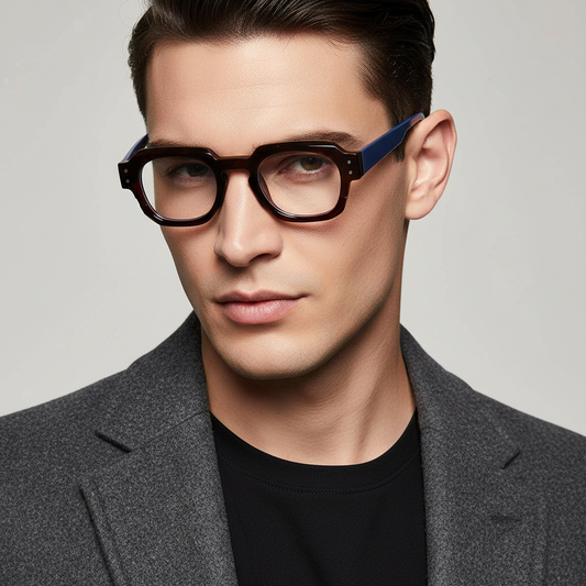 William Blue Brown Clear Round Sunglasses