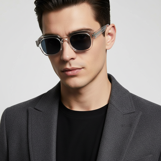 William Clear Black Round Sunglasses