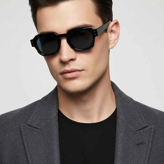 William Full Black Round Sunglasses