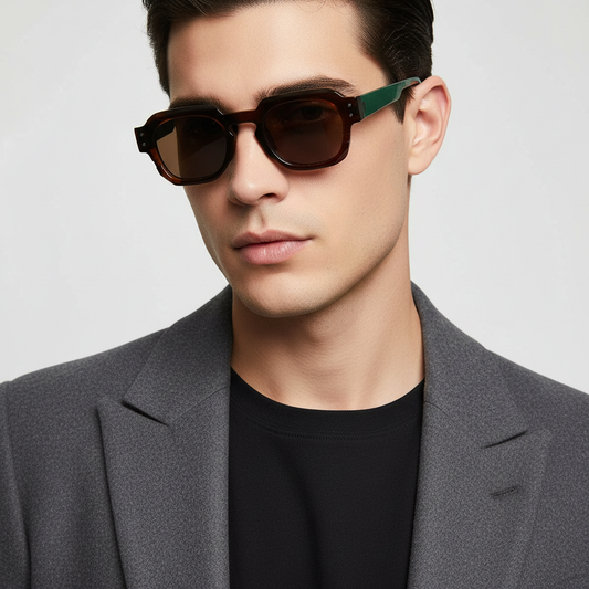 William Green Brown Brown Round Sunglasses