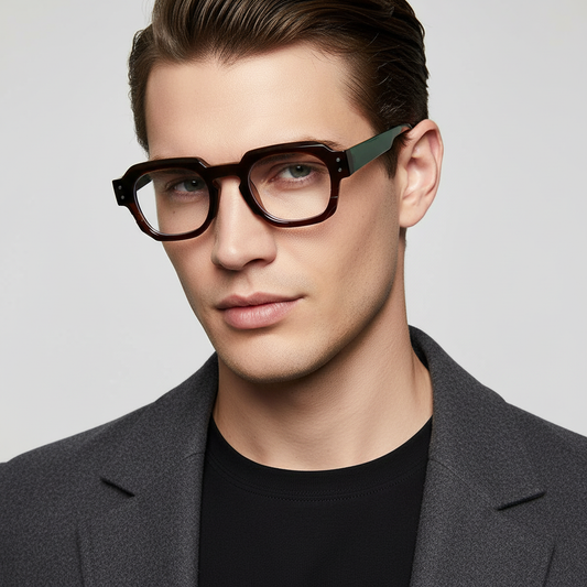 William Green Brown Clear Round Sunglasses