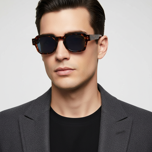 William To. Brown Black Round Sunglasses