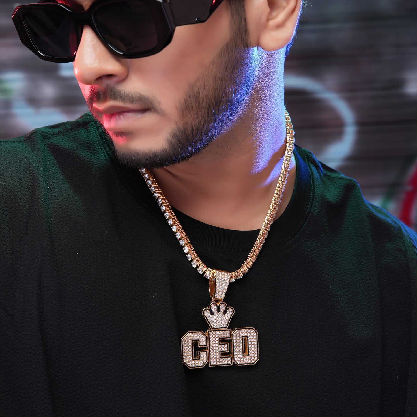 CEO Small Crown Gold chain With Diamond Pedant GPCP007