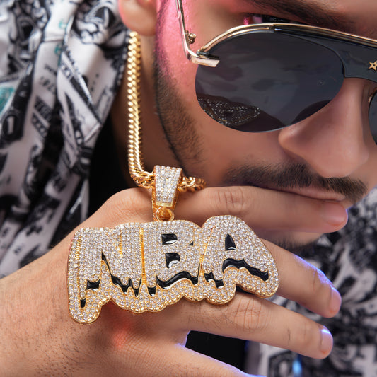 NBA Basketball Boy Gold chain With Diamond Pedant
