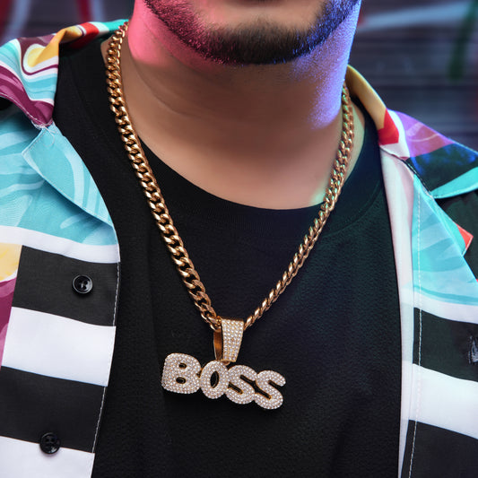 Boss Vibes Gold chain With Diamond Pedant GPCP027