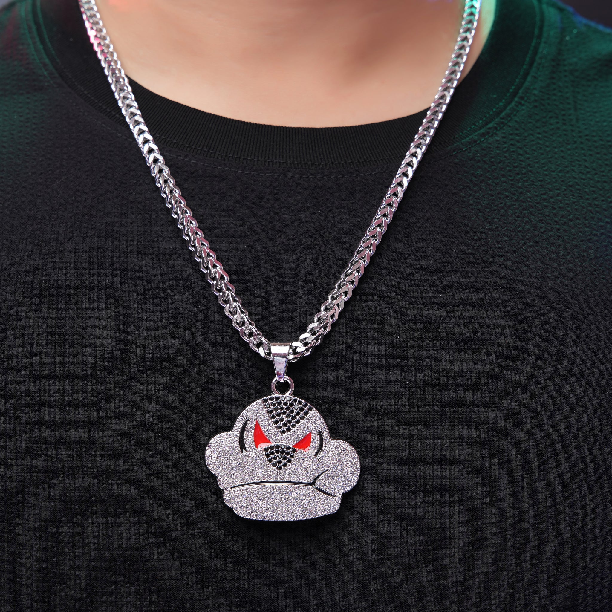 Angry Dog Silver chain With Diamond Pedant SPCP077