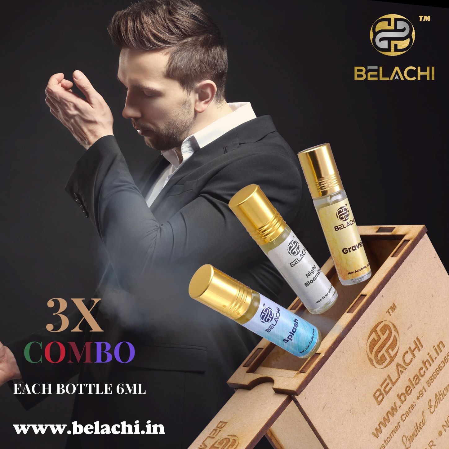 Belachi Limited Edition Attar Combo Pack Of Three