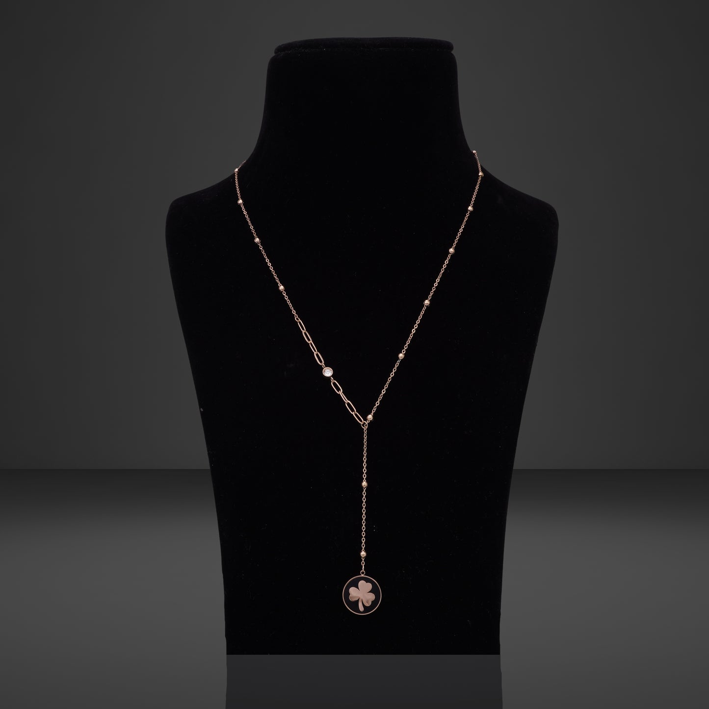 Orchid Black Rosegold Necklace