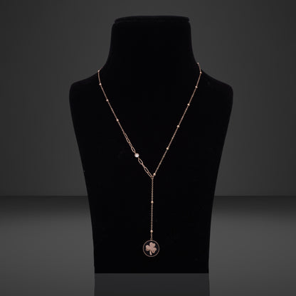 Orchid Black Rosegold Necklace