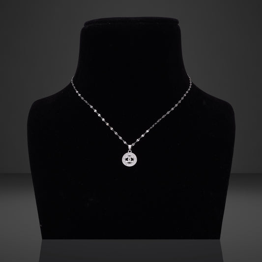 Curly Diamond Silver Necklace