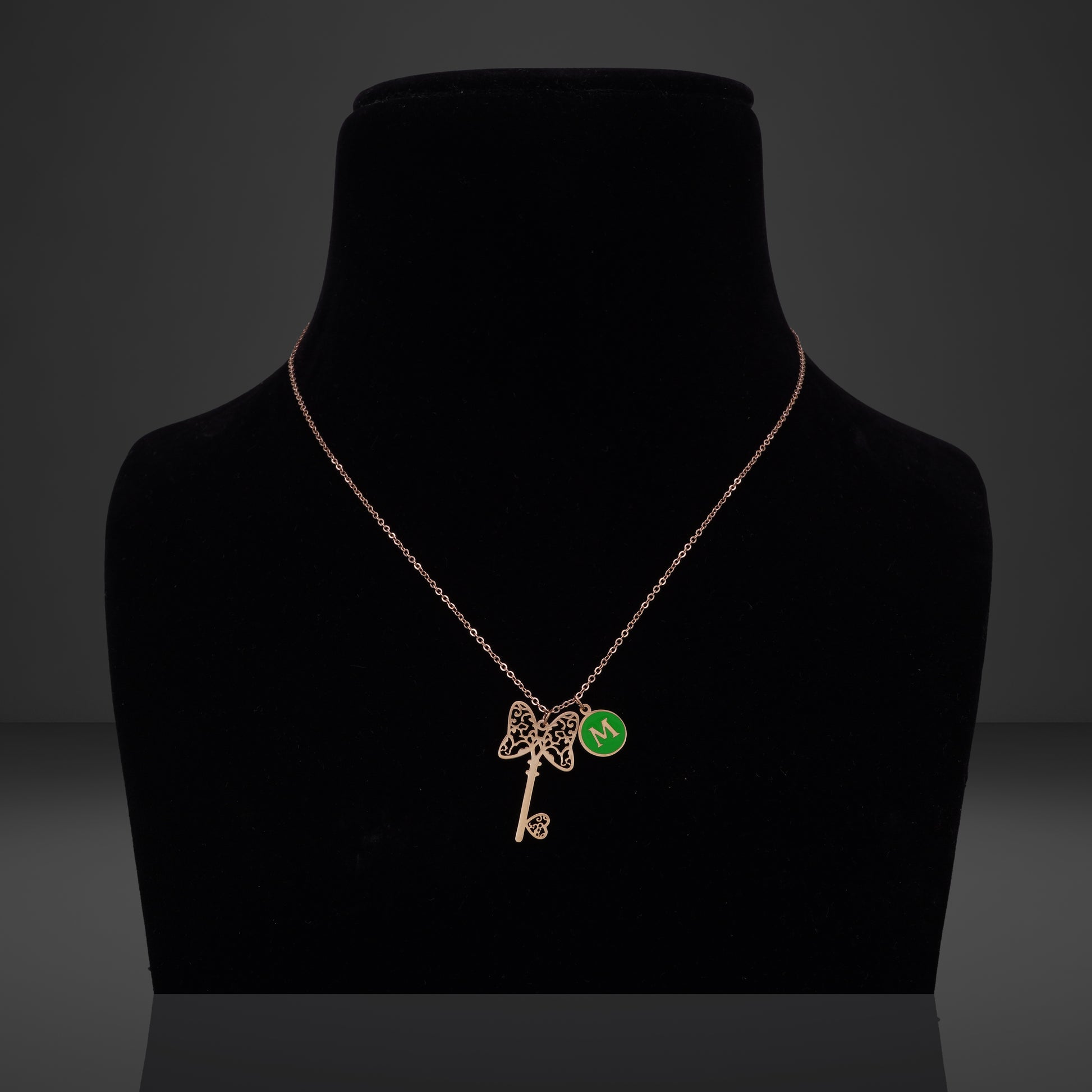 Monark Green Rosegold Necklace