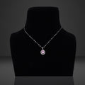 Pink Diamond Silver Necklace