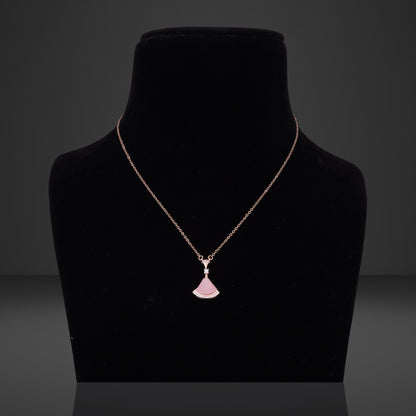 FLORAL DIAMOND PINK ROSEGOLD NECKLACE