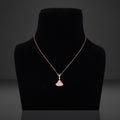 Floral Diamond Pink Rosegold Necklace