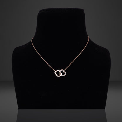 Octagone Heart Rosegold Necklace
