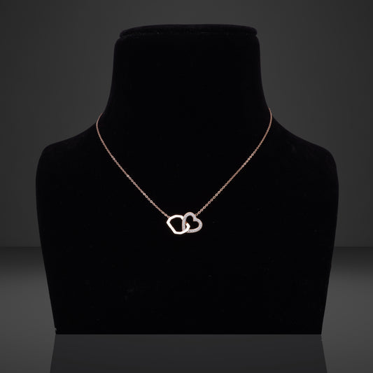 Octagone Heart Rosegold Necklace