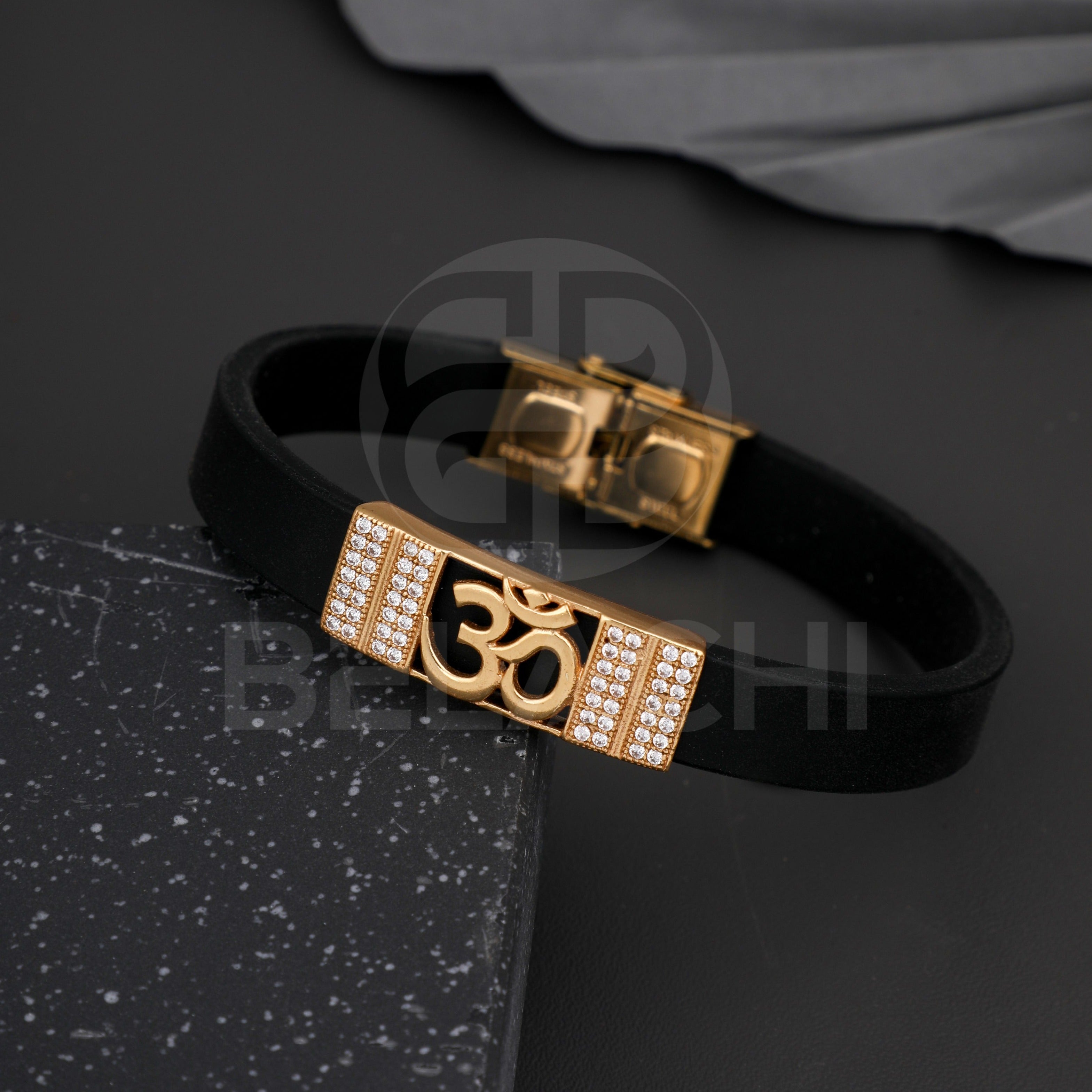 Buy Online Elegant Black Bandth Fashion Leather Bracelet | jewellery for  men | menjewell.com