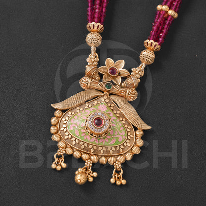BELACHI MULTICOLOUR MINA MOTI LONG SET LS19MM45