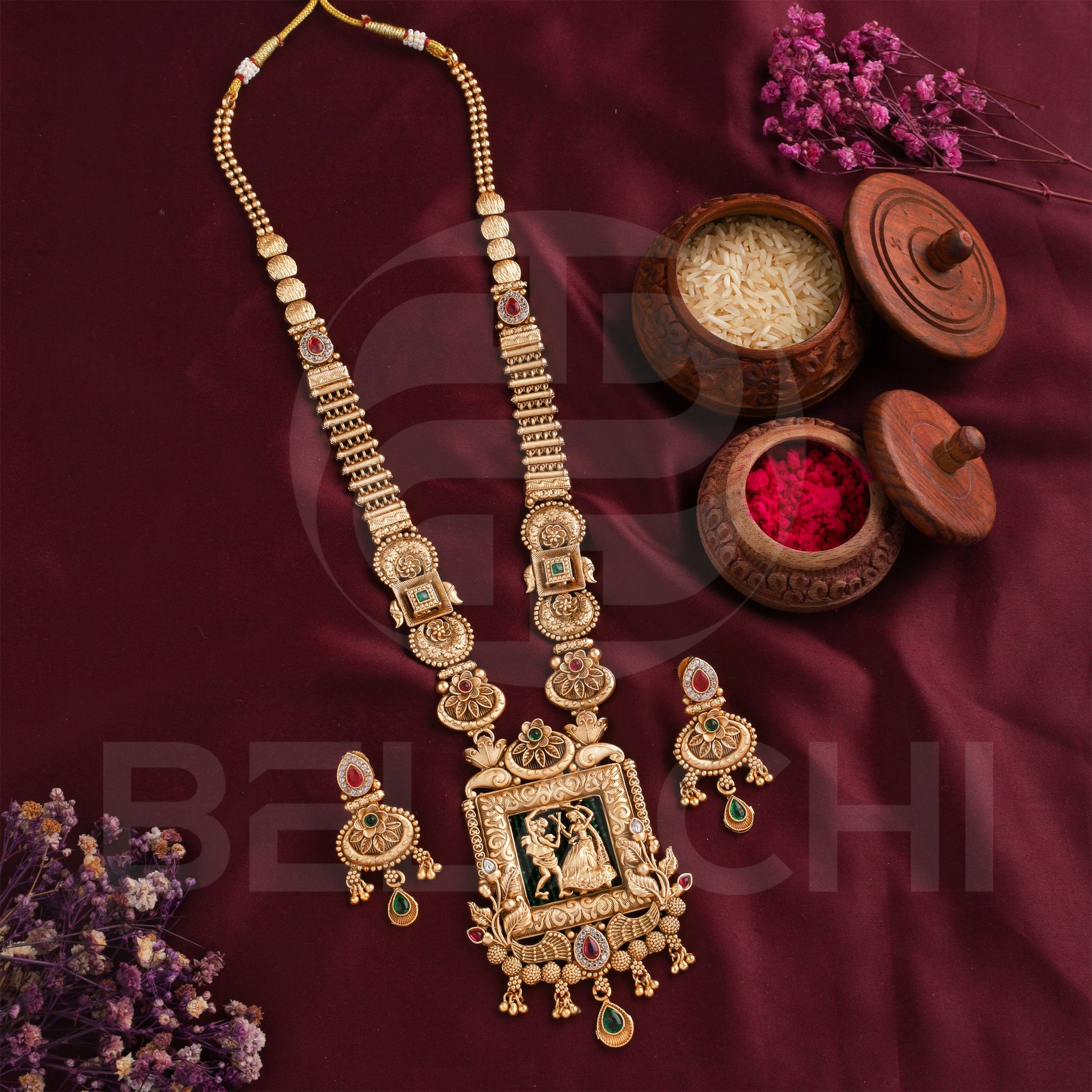 Belachi Temple Long Set Jewellery
