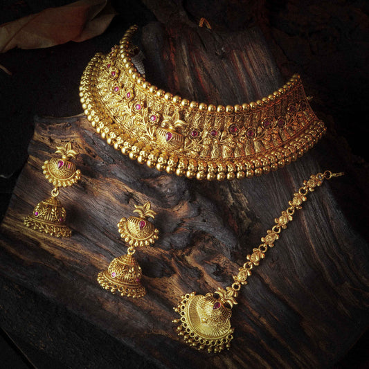 Kalash Maroon Stone Bridal Jewellery