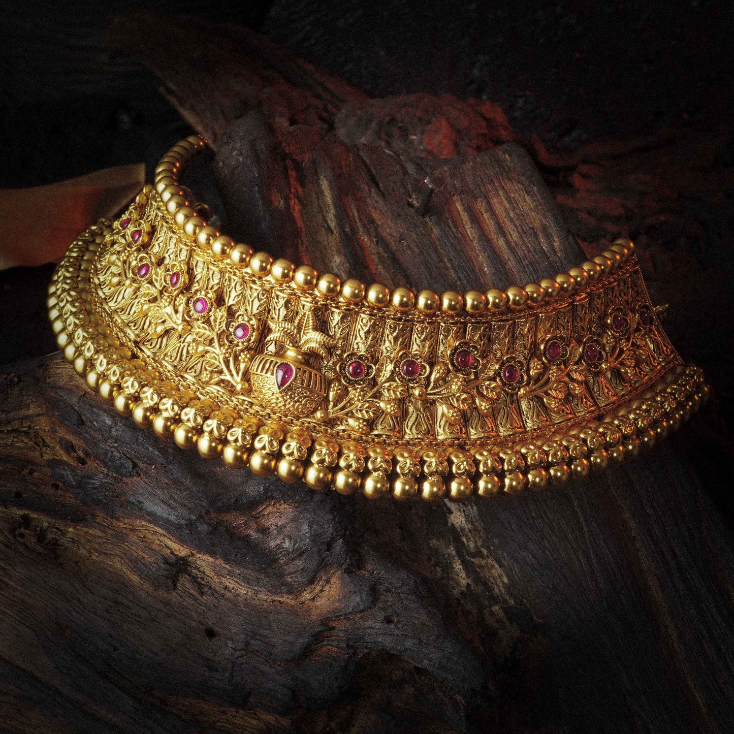 Kalash Maroon Stone Bridal Jewellery