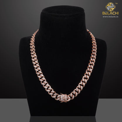 Godfather Diamond Rosegold Cuban Chain Necklace