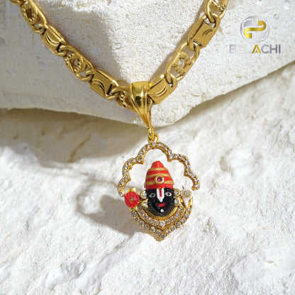 Gold Chain With Fancy Tirupati Balaji  Pendant