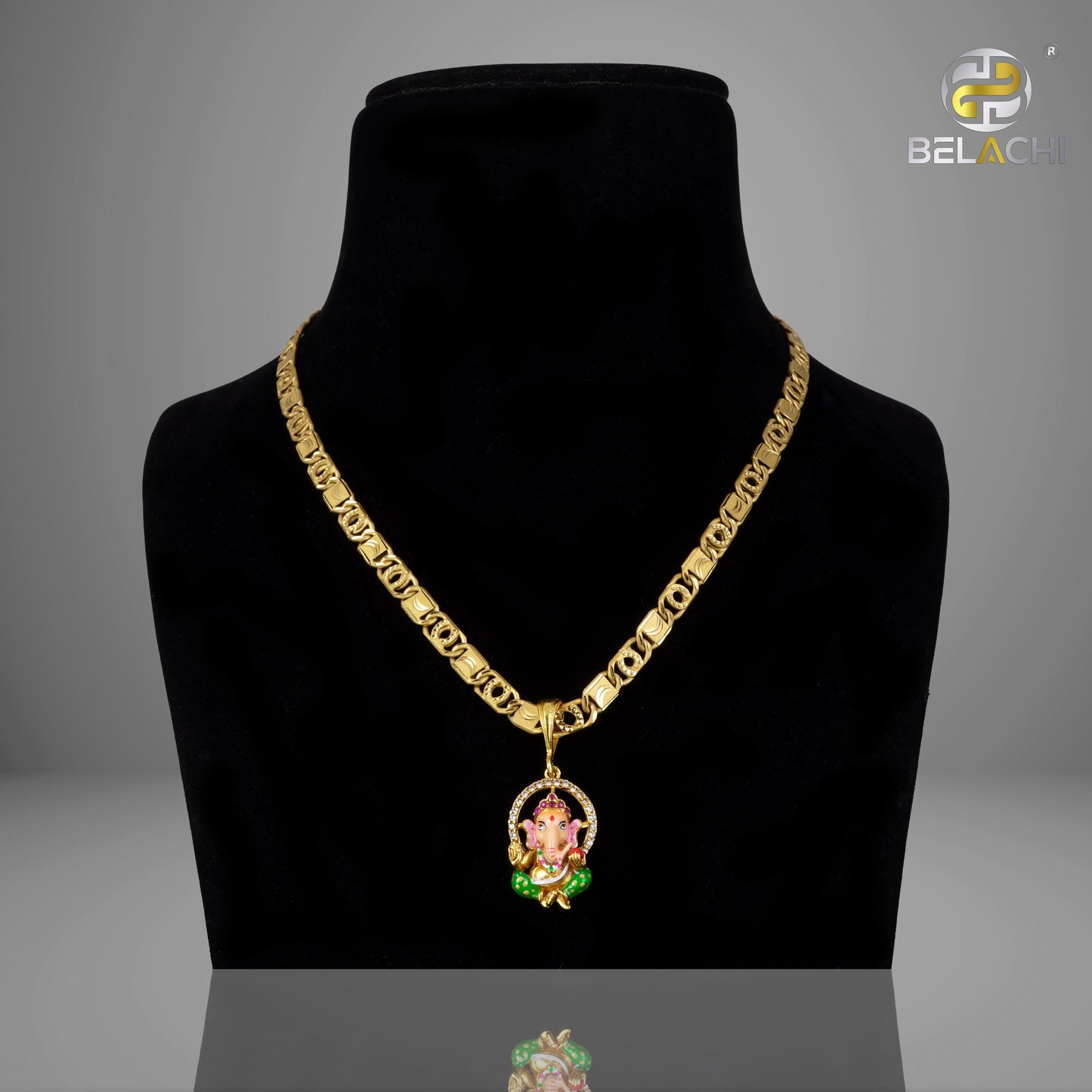 Gold Chain With Fancy Ganesha Pendant