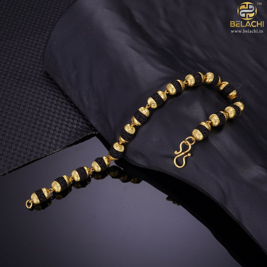 Singleline Rudraksha Gold Bracelete