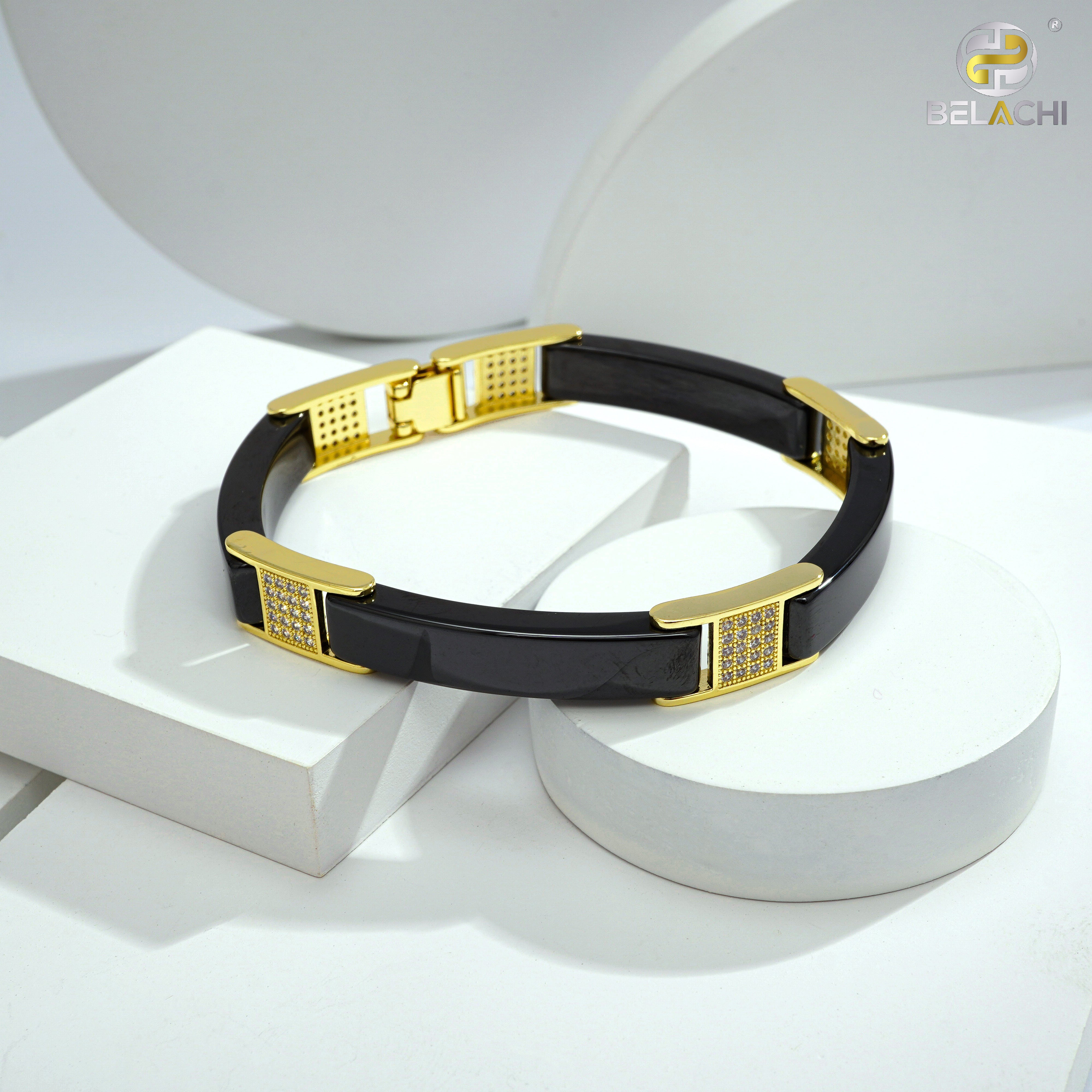 Black gold bracelet mens online