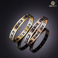 Adam Ceramic Black Gold Premium Kada With Diamond