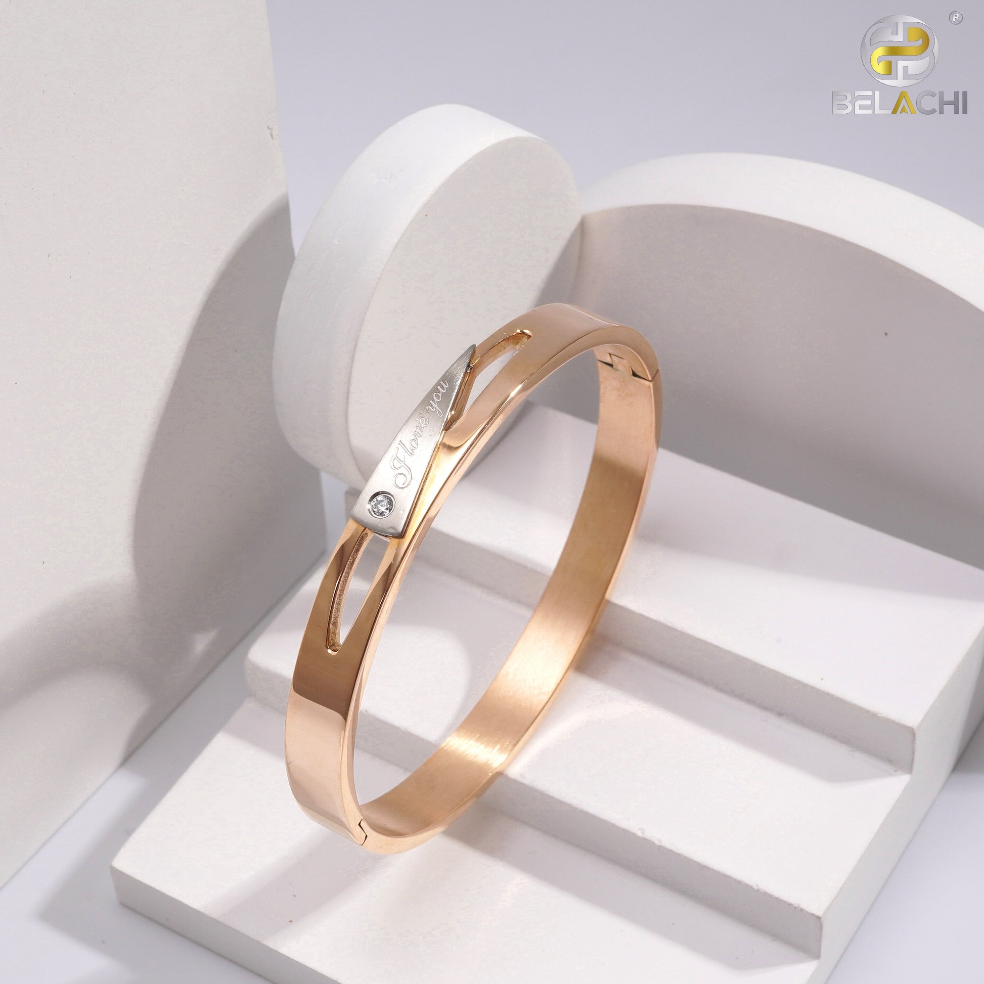 Love Design Rosegold Premium Kada With Diamond