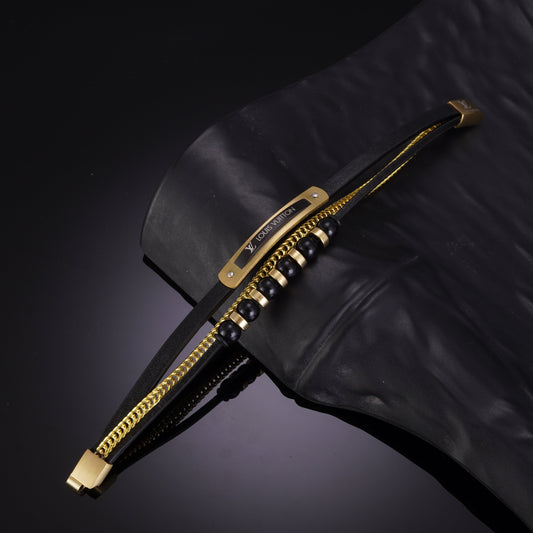 Lannister Gold Multilayer Leather Bracelet
