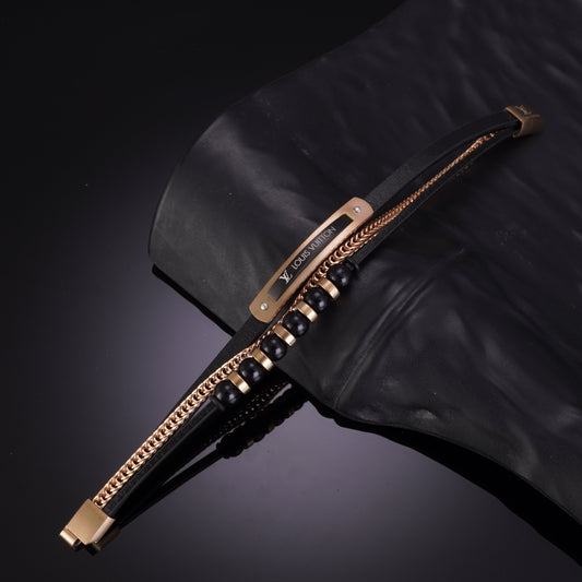Lannister Rosegold Multilayer Leather Bracelet