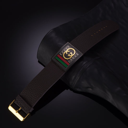 Oslo Black Wrist Cuff Leather Bracelet
